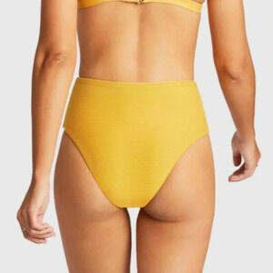 Vitamin A x Fred Segal Ali High Waist Rib Bikini Bottoms in honeycomb